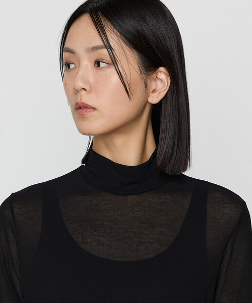 COMME CA（コムサ）の「強撚SZ天竺スーパーソフト プルオーバー（Tシャツ/カットソー・レディース・ブラック・11号/9号）」の2枚目の写真