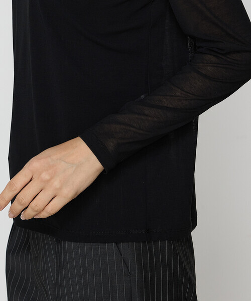 COMME CA（コムサ）の「強撚SZ天竺スーパーソフト プルオーバー（Tシャツ/カットソー・レディース・ブラック・11号/9号）」の3枚目の写真