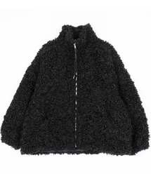 AMAJI（アマジ）の「プードルファー ジップアップボアジャケット（ノーカラージャケット）」