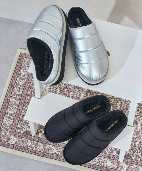 ORiental TRaffic（オリエンタルトラフィック）の「＼ 軽量 あったかい ／ スリッポン パデット 裏起毛 サボ モックシューズ /55303（スリッポン・レディース・ブラック/シルバー・S/LL/L/M）」の4枚目の写真