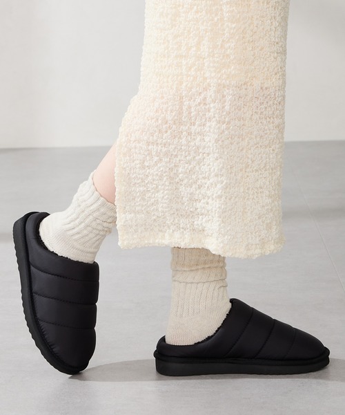 ORiental TRaffic（オリエンタルトラフィック）の「＼ 軽量 あったかい ／ スリッポン パデット 裏起毛 サボ モックシューズ /55303（スリッポン・レディース・ブラック/シルバー・S/LL/L/M）」の20枚目の写真