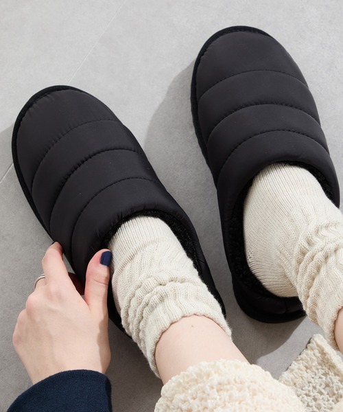 ORiental TRaffic（オリエンタルトラフィック）の「＼ 軽量 あったかい ／ スリッポン パデット 裏起毛 サボ モックシューズ /55303（スリッポン・レディース・ブラック/シルバー・S/LL/L/M）」の17枚目の写真