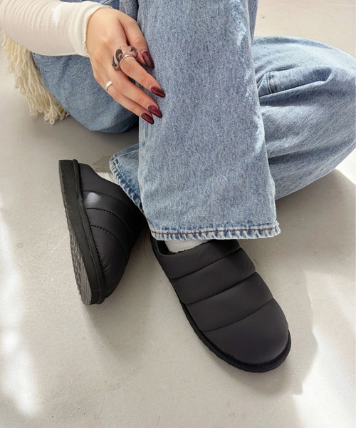 ORiental TRaffic（オリエンタルトラフィック）の「＼ 軽量 あったかい ／ スリッポン パデット 裏起毛 サボ モックシューズ /55303（スリッポン・レディース・ブラック/シルバー・S/LL/L/M）」の16枚目の写真