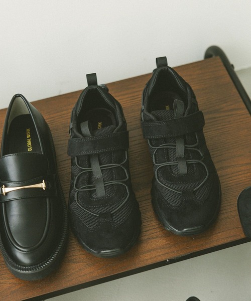 GLOBAL WORK（グローバルワーク）の「エアかるクッションコードスニーカー/595813（スニーカー・レディース・ベージュ/ブラック/グレー/オフホワイト・MEDIUM/LARGE）」の3枚目の写真