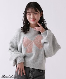 repipi armario（レピピ アルマリオ）の「【girly line】トキメキBIGリボンニット（ニット/セーター・キッズ）」