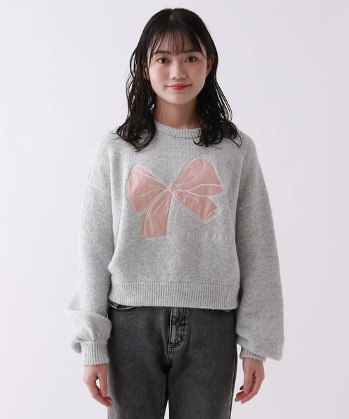 GUCCI フリルリボンセーター S girly line】トキメキBIGリボンニット（ニット/セーター）｜repipi