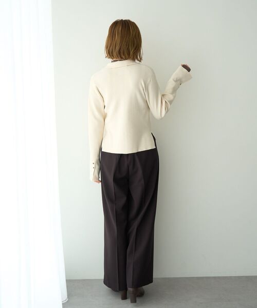 YECCA VECCA（イェッカヴェッカ）の「金釦アクセントベルトワイドパンツ（その他パンツ・レディース・ダークブラウン/ベージュ/ブルー・M/S）」の9枚目の写真