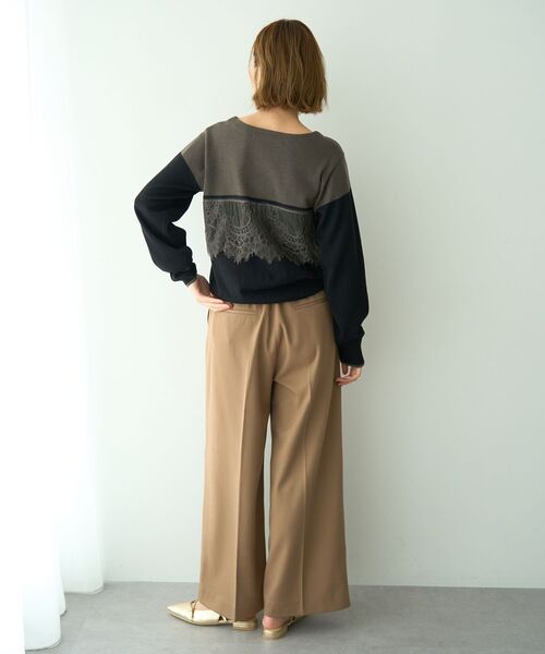 YECCA VECCA（イェッカヴェッカ）の「金釦アクセントベルトワイドパンツ（その他パンツ・レディース・ダークブラウン/ベージュ/ブルー・M/S）」の13枚目の写真
