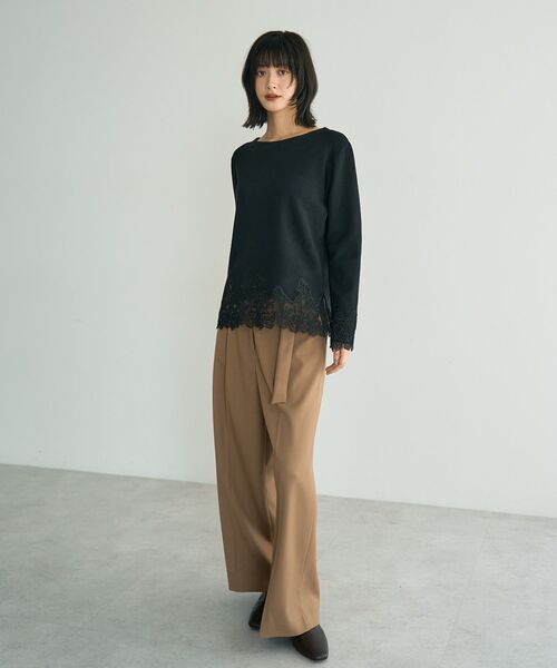 YECCA VECCA（イェッカヴェッカ）の「金釦アクセントベルトワイドパンツ（その他パンツ・レディース・ダークブラウン/ベージュ/ブルー・M/S）」の19枚目の写真