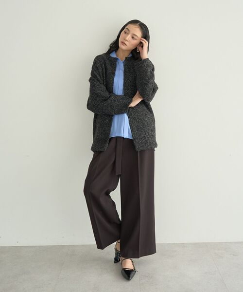 YECCA VECCA（イェッカヴェッカ）の「金釦アクセントベルトワイドパンツ（その他パンツ・レディース・ダークブラウン/ベージュ/ブルー・M/S）」の21枚目の写真