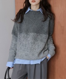 グラデーションニット」に該当するグレー/灰色系のファッション通販