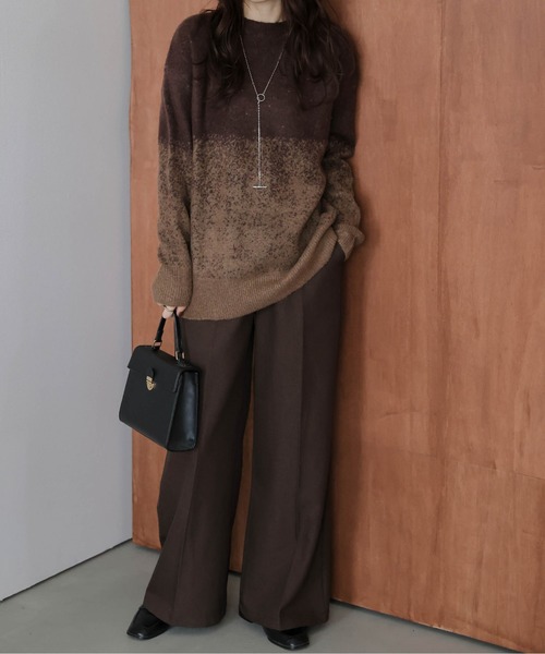 La-gemme（ラジェム）の「グラデーションニットプルオーバー（ニット/セーター・レディース・グレー/ピンク/ブラウン・フリー）」の8枚目の写真