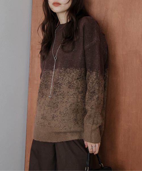 La-gemme（ラジェム）の「グラデーションニットプルオーバー（ニット/セーター・レディース・グレー/ピンク/ブラウン・フリー）」の12枚目の写真