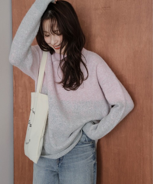 La-gemme（ラジェム）の「グラデーションニットプルオーバー（ニット/セーター・レディース・グレー/ピンク/ブラウン・フリー）」の21枚目の写真