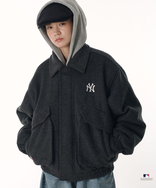 Perushu × MLB ウールブレンドダブルポケットジャケット（ブルゾン