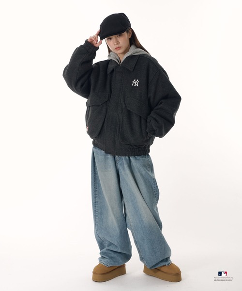 セール】Perushu × MLB ウールブレンドダブルポケットジャケット