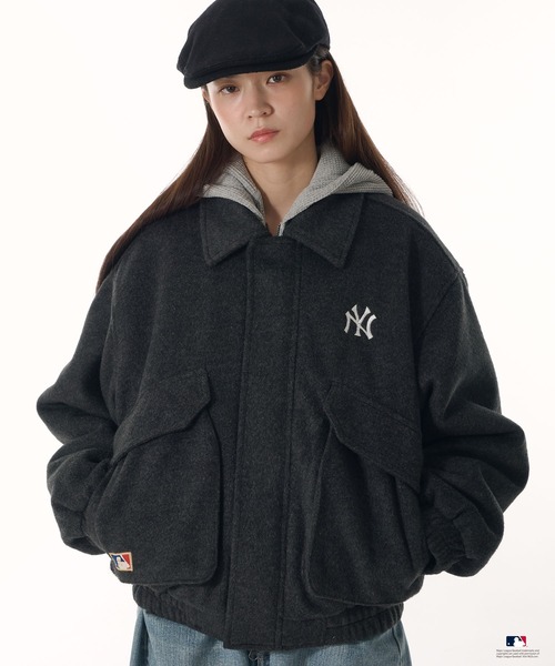 セール】Perushu × MLB ウールブレンドダブルポケットジャケット