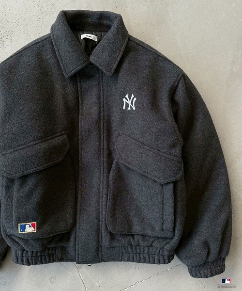 Perushu(ペルーシュ)の「Perushu × MLB ウールブレンドダブルポケットジャケット(ブルゾン・メンズ・グレー/ブラウン/ネイビー・SMALL/LARGE/MEDIUM)」の15枚目の写真