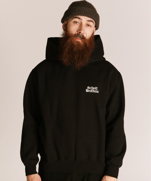 schott(ショット)の「Schott/ショット/B.S HOODED SWEAT/ブラックシープ スウェット パーカー(パーカー・メンズ・チャコールグレー/ホワイト・M/L/XL)」の2枚目の写真