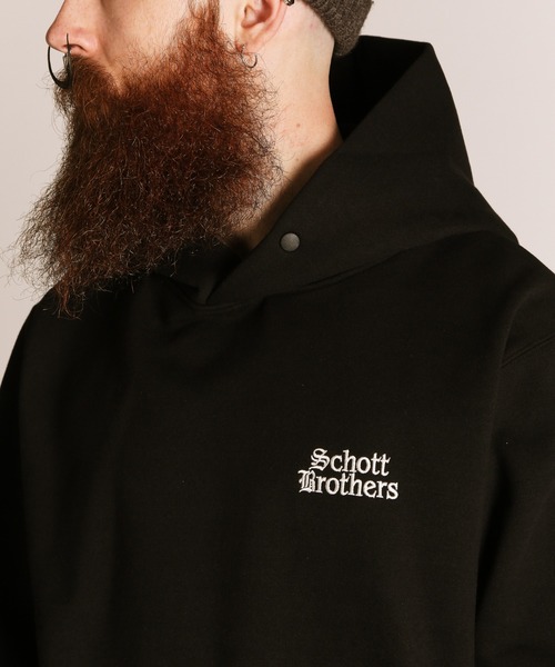 schott(ショット)の「Schott/ショット/B.S HOODED SWEAT/ブラックシープ スウェット パーカー(パーカー・メンズ・チャコールグレー/ホワイト・M/L/XL)」の5枚目の写真