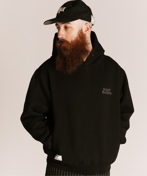 schott(ショット)の「Schott/ショット/B.S HOODED SWEAT/ブラックシープ スウェット パーカー(パーカー・メンズ・チャコールグレー/ホワイト・M/L/XL)」の19枚目の写真