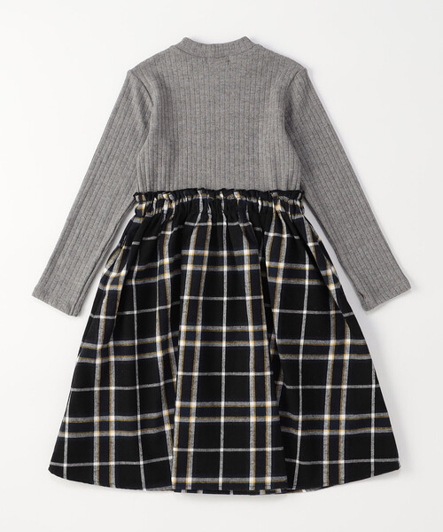 COMME CA ISM（コムサイズム）の「チェック ドッキング ワンピース（ワンピース・キッズ・ベージュ系/ネイビー系・100cm/110cm/120cm/130cm/140cm/150cm）」の4枚目の写真