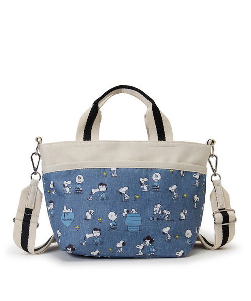 LeSportsac(レスポートサック)の「SMALL BUCKET TOTE ピーナッツハッピーパルズ(トートバッグ・レディース・ブルー・FREE)」の4枚目の写真