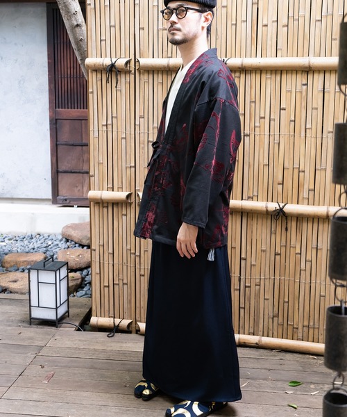 カヤ（カヤ）の「【カヤ】霞葉紋メンズ羽織（カーディガン/ボレロ・メンズ・ネイビー/スミクロ/ブラウン・FREE）」の5枚目の写真