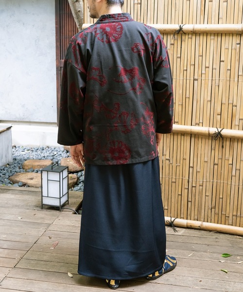 カヤ（カヤ）の「【カヤ】霞葉紋メンズ羽織（カーディガン/ボレロ・メンズ・ネイビー/スミクロ/ブラウン・FREE）」の6枚目の写真