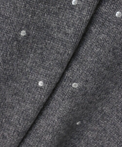 エンブロイダリードットファーカフスカーディガン（カーディガン