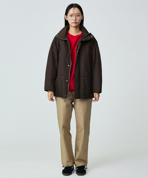 Rouge vif la cle(ルージュヴィフラクレ)の「【Le Melange/ル・メランジュ】モンスターパーカー / スタンドカラーコクーンコート / 中綿ジャケット(ダウンジャケット/コート・レディース・ブラウン/ブラック・フリー)」の4枚目の写真