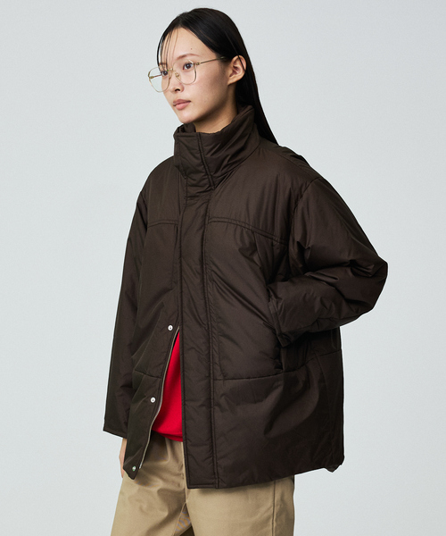 Rouge vif la cle(ルージュヴィフラクレ)の「【Le Melange/ル・メランジュ】モンスターパーカー / スタンドカラーコクーンコート / 中綿ジャケット(ダウンジャケット/コート・レディース・ブラウン/ブラック・フリー)」の5枚目の写真