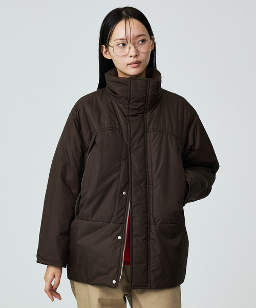 Rouge vif la cle(ルージュヴィフラクレ)の「【Le Melange/ル・メランジュ】モンスターパーカー / スタンドカラーコクーンコート / 中綿ジャケット(ダウンジャケット/コート・レディース・ブラウン/ブラック・フリー)」の7枚目の写真