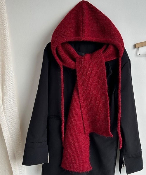 ロングイヤーフラップニットキャップ 耳当て マフラー ストール