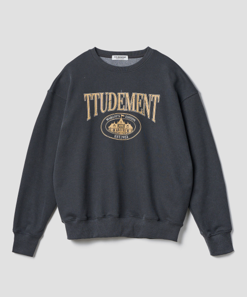 TTUDEMENT(トュードメント)の「VINTAGE OVERFIT GRAPHIC SWEATSHIRT_CHARCOAL(スウェット・レディース・その他・FREE)」の2枚目の写真