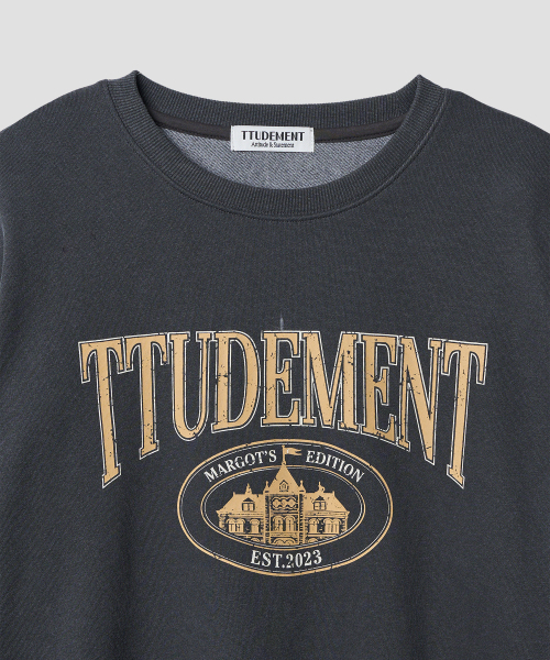 TTUDEMENT(トュードメント)の「VINTAGE OVERFIT GRAPHIC SWEATSHIRT_CHARCOAL(スウェット・レディース・その他・FREE)」の4枚目の写真