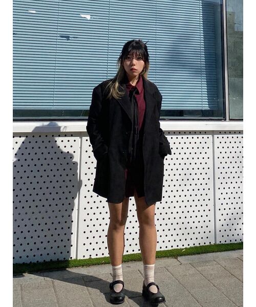 MUSINSA STANDARD WOMAN（ムシンサスタンダードウーマン）の「レディースオーバーサイズショルダーオーバーサイズブレザー[ブラック]（テーラードジャケット・レディース・その他・X-SMALL/SMALL/MEDIUM/LARGE）」の2枚目の写真