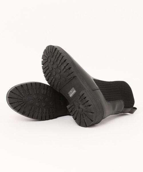 Right-on(ライトオン)の「【HONEYSUCKLE ROSE】サイドゴアミドルブーツ ニット素材 ボリュームソール おしゃれ(ブーツ・レディース・ブラック/ブラウン・M/L)」の4枚目の写真