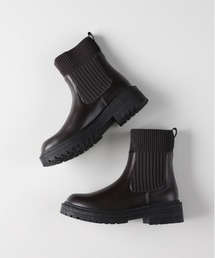 Right-on（ライトオン）の「【HONEYSUCKLE ROSE】サイドゴアミドルブーツ ニット素材 ボリュームソール おしゃれ（ブーツ）」