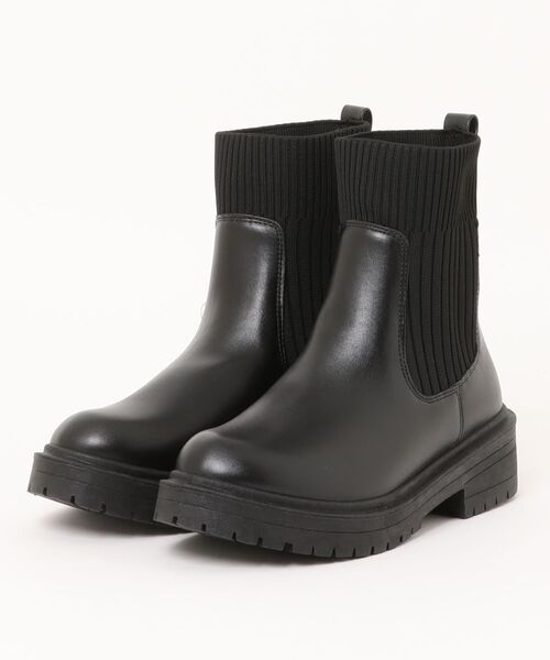 Right-on(ライトオン)の「【HONEYSUCKLE ROSE】サイドゴアミドルブーツ ニット素材 ボリュームソール おしゃれ(ブーツ・レディース・ブラック/ブラウン・M/L)」の12枚目の写真