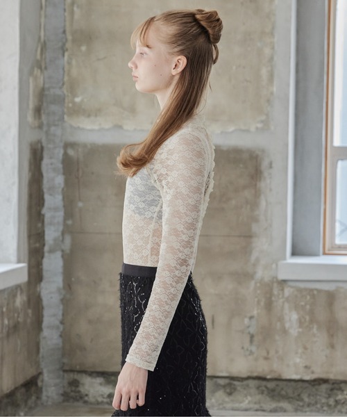etre loin（エトルワン）の「Back open race bodysuit（シャツ/ブラウス・レディース・アイボリー/ブラック/ピンク・M）」の10枚目の写真