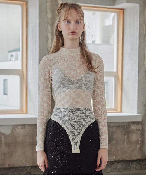 etre loin（エトルワン）の「Back open race bodysuit（シャツ/ブラウス・レディース・アイボリー/ブラック/ピンク・M）」の15枚目の写真
