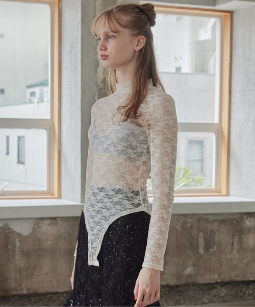 etre loin（エトルワン）の「Back open race bodysuit（シャツ/ブラウス・レディース・アイボリー/ブラック/ピンク・M）」の16枚目の写真