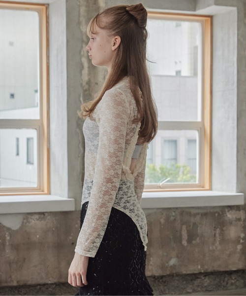 etre loin（エトルワン）の「Back open race bodysuit（シャツ/ブラウス・レディース・アイボリー/ブラック/ピンク・M）」の17枚目の写真