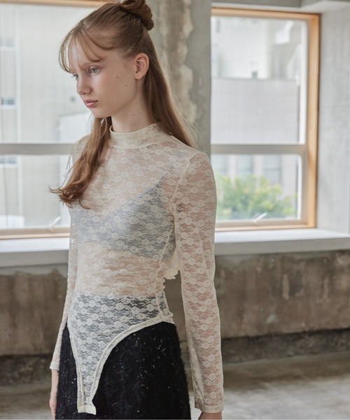 etre loin（エトルワン）の「Back open race bodysuit（シャツ/ブラウス・レディース・アイボリー/ブラック/ピンク・M）」の13枚目の写真