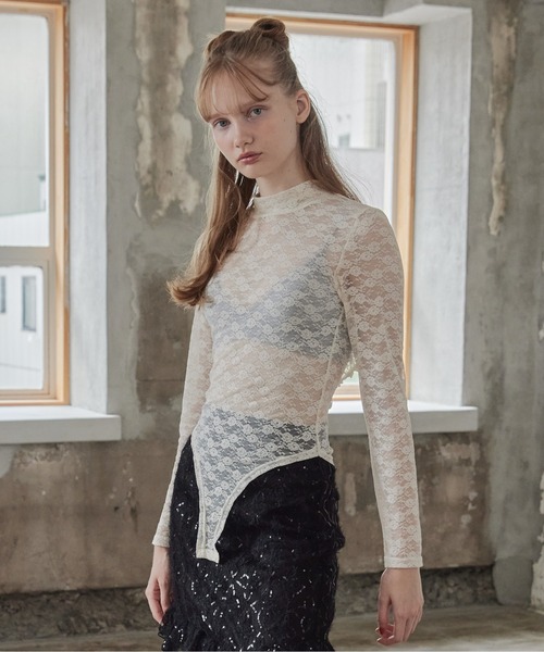 etre loin（エトルワン）の「Back open race bodysuit（シャツ/ブラウス・レディース・アイボリー/ブラック/ピンク・M）」の12枚目の写真