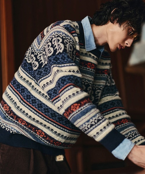 クージー　ニット　L　ジャガード　3D ③ クージー ニット L ジャガード 3D ③ クージー ニット L ジャガード 3D