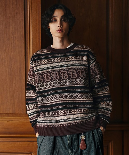 3Dジャガード クラシック フェアアイル ウールニット（ニット/セーター