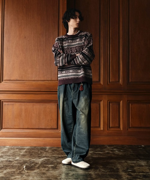 Bleme(ブレム)の「3Dジャガード クラシック フェアアイル ウールニット(ニット/セーター・メンズ・ネイビー/ブラウン/グレー・M/S/XL/L)」の16枚目の写真