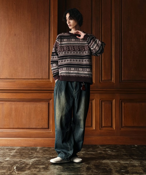 Bleme(ブレム)の「3Dジャガード クラシック フェアアイル ウールニット(ニット/セーター・メンズ・ネイビー/ブラウン/グレー・M/S/XL/L)」の17枚目の写真